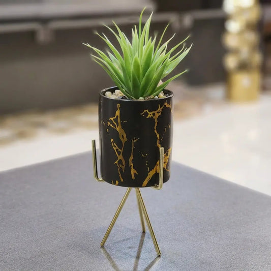 Noir Marble Tripod Succulent
